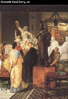 Alma-Tadema, Sir Lawrence A Sculpture Gallery in Rome at the Time of Augustus (mk23)